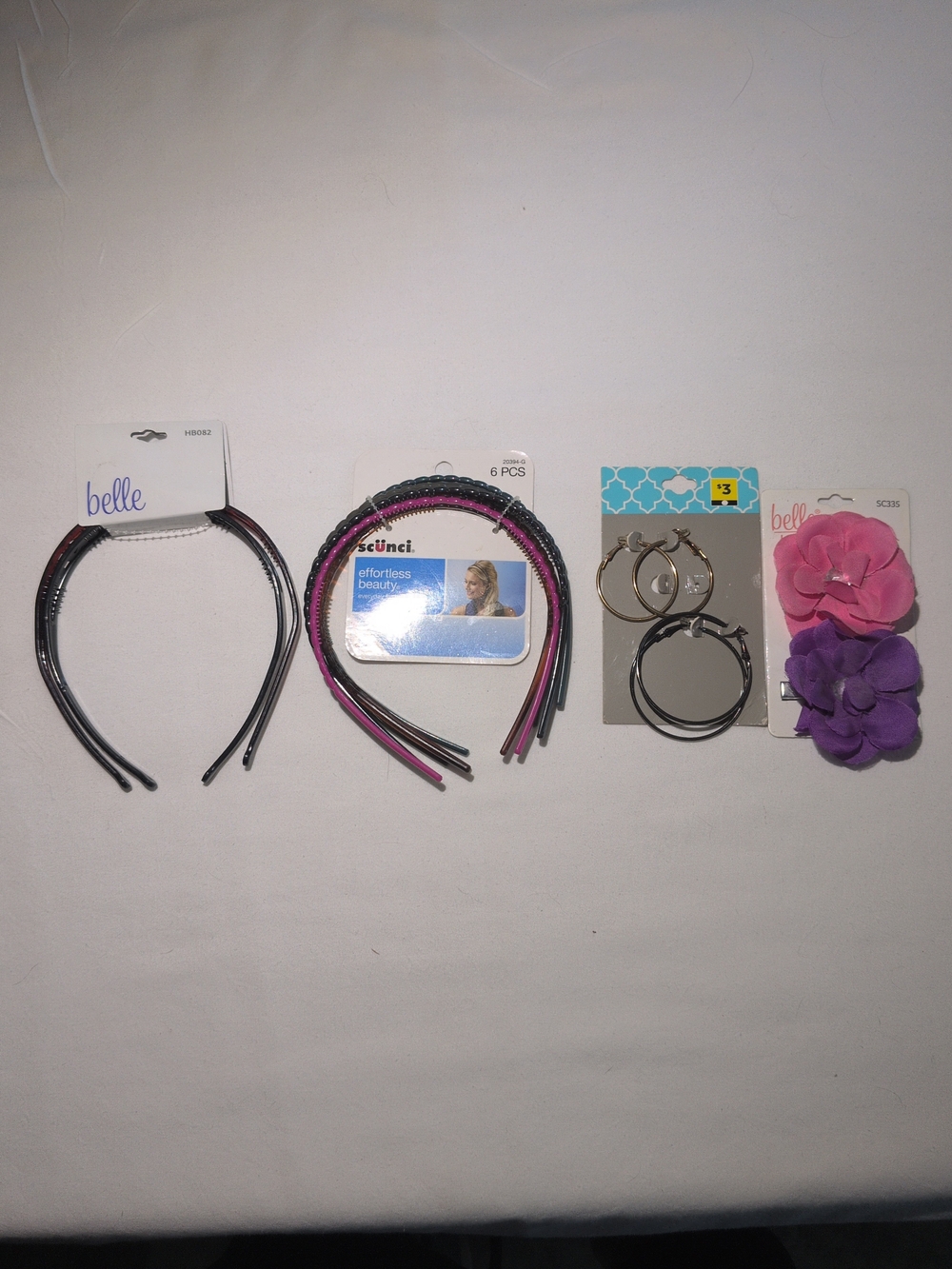 Belle & Scunci Pink and Black Hair Accessory Set